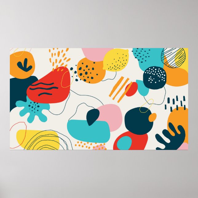 Poster Histórica moderna. Trendy geométrico doodl (Frente)