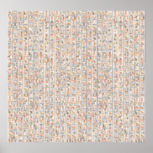 Poster histórico do padrão antigo de hieróglifos egypt