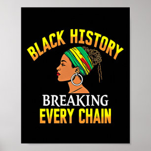 Poster Histórico Preto Quebrando Cada Cadeia Histórico Pr