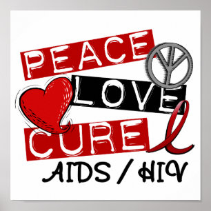 Póster HIV do AIDS da cura do amor da paz