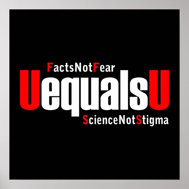 Poster HIV UEqualsU não teme ciência não estigma (Frente)