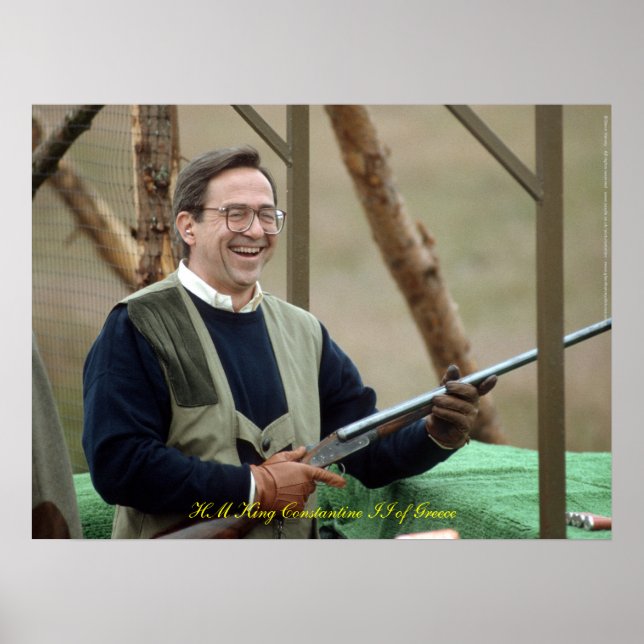 Poster HM King Constantine II de Grécias (Frente)