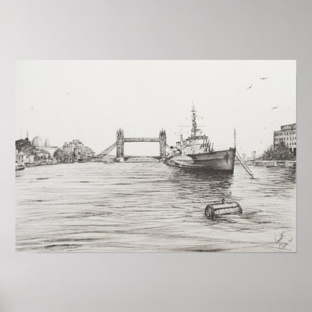 Póster HMS Belfast no rio Tames London.2006 (Frente)