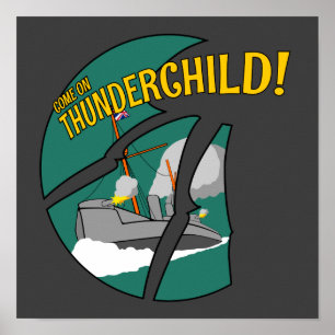 Poster HMS Thunderchild e a batalha com os marciano