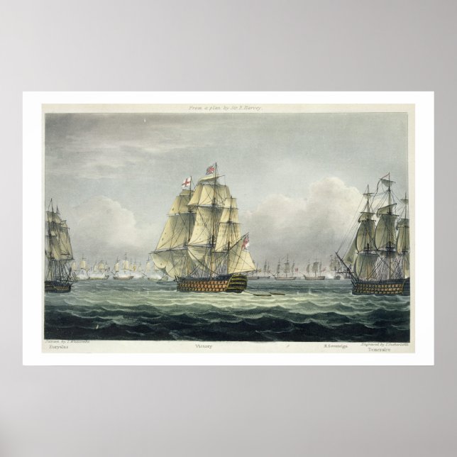 Póster HMS Victory navegando para a linha francesa flanqu (Frente)