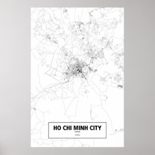 Póster Ho Chi Minh City, Vietnam (preto no branco)