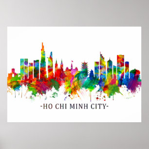 Poster Ho Chi Minh City Vietnam Skyline