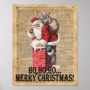 Poster Ho, Ho arte alegre de Chirstmas Papai Noel