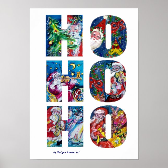 PÓSTER HO HO HO PAPAIS NOEIS NATAL MÚSICO À NOITE (Frente)