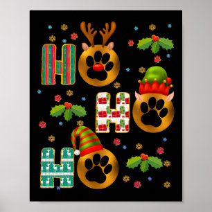 Poster Ho Ho Ho Paw natalino e veterinário Xmas