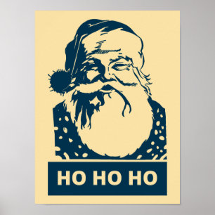 Póster Ho Ho Ho pop art moderno de Papai Noel