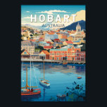 Poster Hobart Austrália Viagem Art Vintage<br><div class="desc">Hobart retro vetor viagem design. Hobart,  capital da Tasmânia,  ilha da Austrália,  fica no rio Dergo. Na moda Salamanca Place,  velhos depósitos de arenito hospedam galerias e cafés.</div>