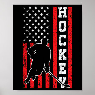 Poster Hockey American Flag Men 4 de julho