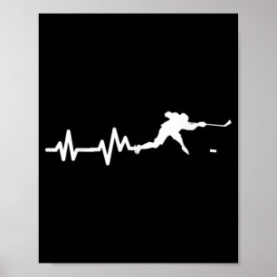 Poster Hockey com pulsação do jogador de hóquei