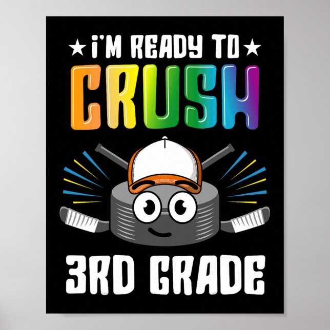 Poster Hockey Da 3ª Série Volta Às Crianças Da Escola Men (Frente)