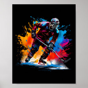 Poster Hockey no Gelo Colorido
