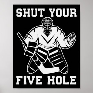Poster Hockey no Gelo Divertido Fecha o Seu Buraco Cinco
