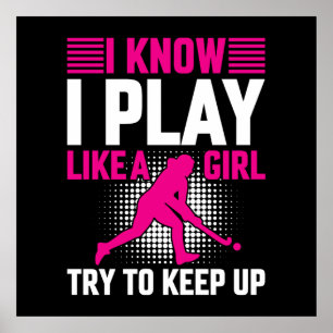 Poster Hockey Play Like a Girl Cerâmica