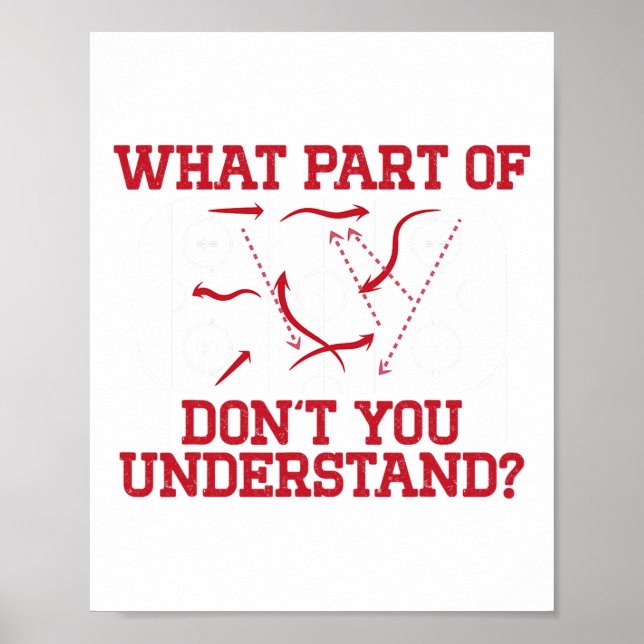 Poster Hockey Player Funny Rink Diagram Youth Ice Hockey  (Frente)