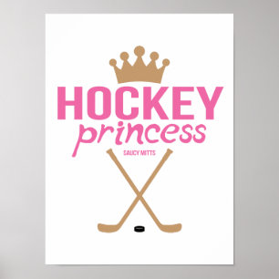 Poster Hockey Princess Pink Girls Hockey Sticks