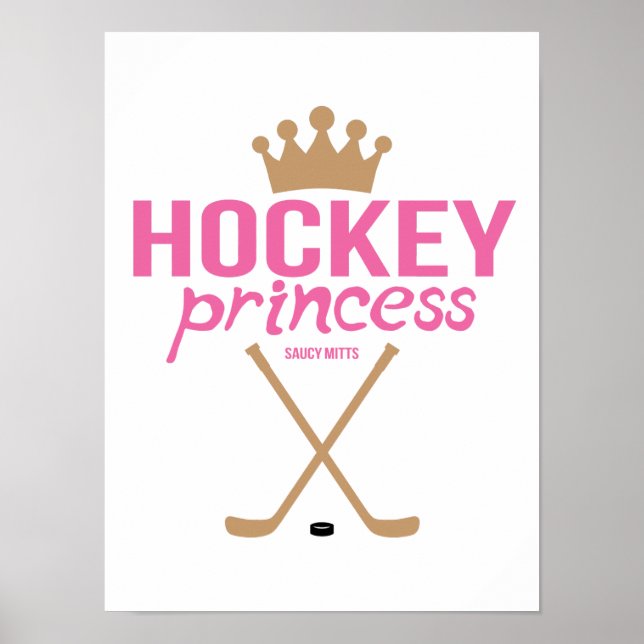 Poster Hockey Princess Pink Girls Hockey Sticks (Frente)