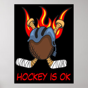 Poster Hockey Puck em Chamas com uma citação, Esporte Eng