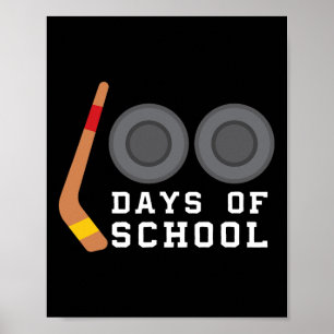 Poster Hockey Puck Stick 100 Dias De Professora Boy