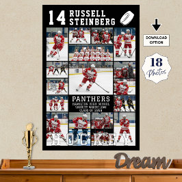 Poster Hockey Senior Graduation 18 Photo Collage