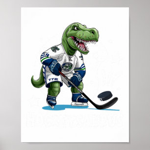 Poster Hockeysaurus Dinossauro Engraçado Hockey Crianças