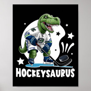 Poster Hockeysaurus Dinossauro Engraçado Hockey Crianças 