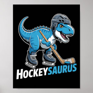 Poster Hockeysaurus Jogador de Hóquei no Gelo Dinossauro
