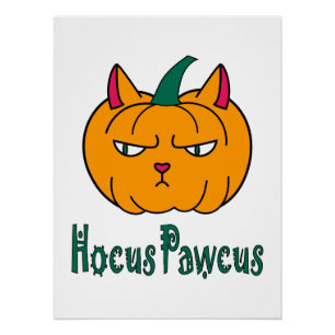 Póster Hocus pawcus Halloween abóbora gengibre magia