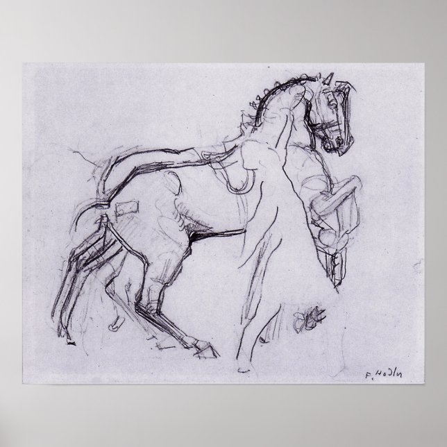 Poster Hodler - Cavaleiro Montado Em Um Cavalo 1908 (Frente)