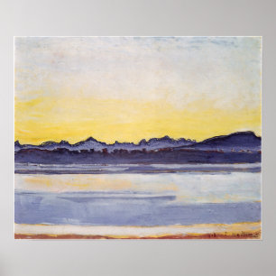 Poster Hodler - Lago Genebra Com Mont Blanc Antes De Sunr