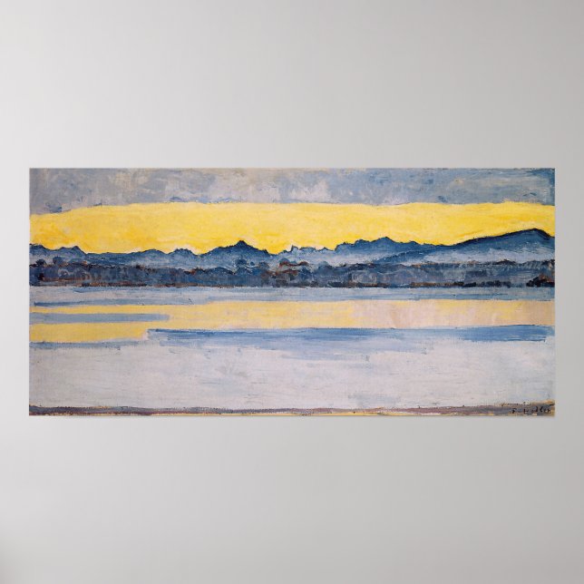 Poster Hodler - Lago Genebra Com Mont Blanc No Dawn ... (Frente)