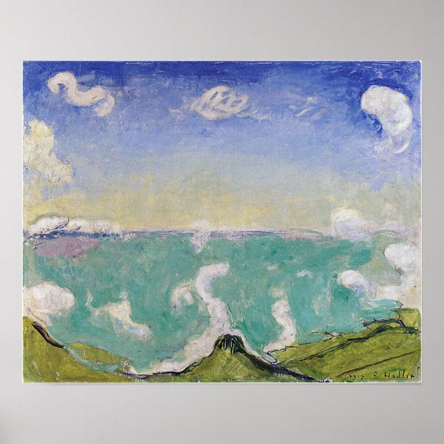 Poster Hodler - Paisagem de Caux com Nuvens Crescentes 19 (Frente)