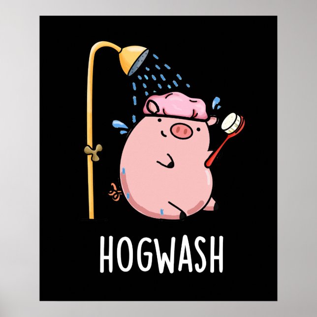 Poster Hogwash Funny Pig Dark Dark BG (Frente)