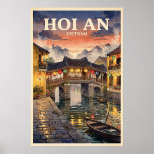 Poster Hoi An Viagem Vintage Vietnam
