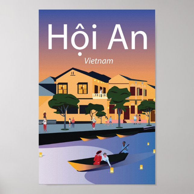 Poster Hoi An Vietnam viagens vintage (Frente)