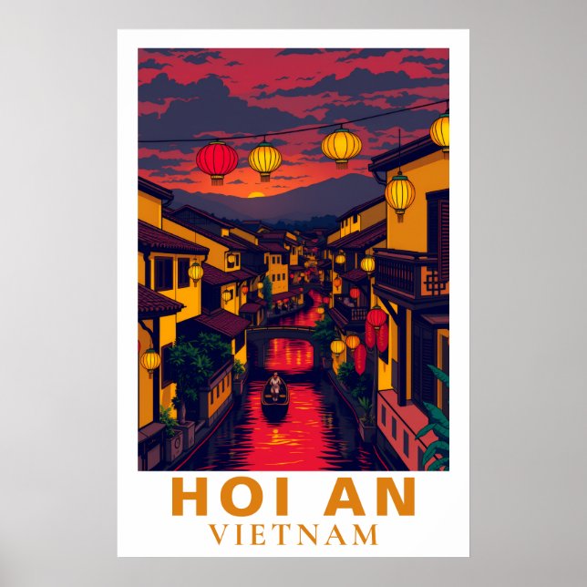 Poster Hoi An Vietname Lanternas de Viagem Antigas (Frente)