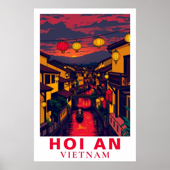 Poster Hoi An Vietname Lanternas de Viagem Antigas (Frente)