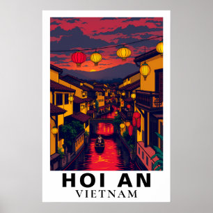 Poster Hoi An Vietname Lanternas de Viagem Antigas