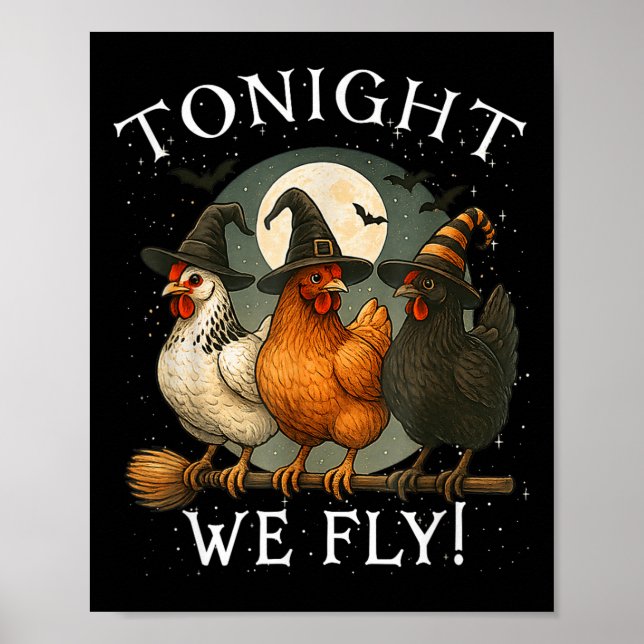 Poster Hoje à noite voamos com bruxa de frango, fedorenta (Frente)