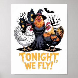 Poster Hoje à noite, voamos com o Dia de as Bruxas engraç