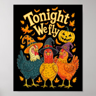 Poster Hoje À Noite Voamos Engraçados Galinha Spooky Seas