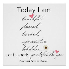 Póster Hoje, agradeço a inspiração personalizável