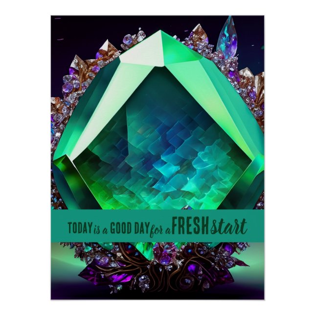 Póster Hoje é uma citação motivacional de início novo do  (Frente)