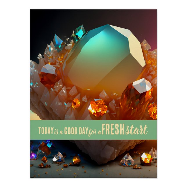 Póster Hoje é uma citação motivacional de início novo do  (Frente)