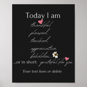 Poster Hoje eu sou muito grato inspirador personalizável