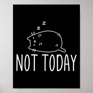 Poster Hoje Não É Louco Gato S Gráfico Engraçado